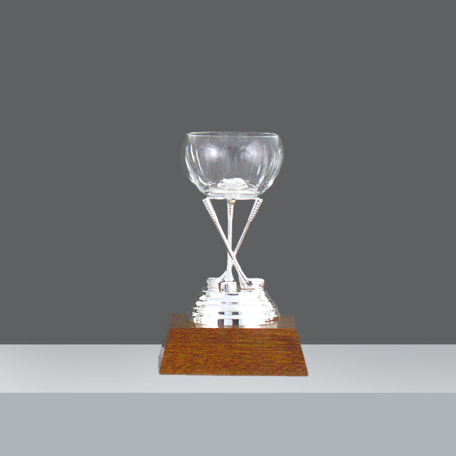 COPA TRES PALOS GOLF Nº2 CRISTAL h. 23 cm.