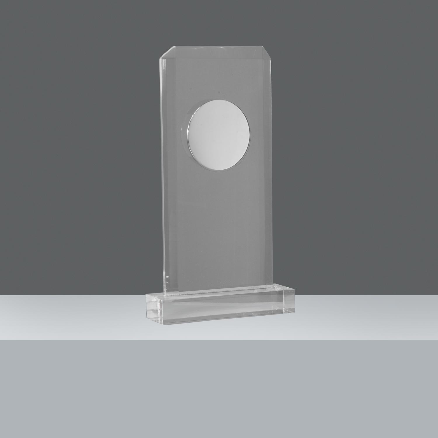 TROFEO ACRÍLICO N°4 31x17 cm CON MEDALLÓN LISO