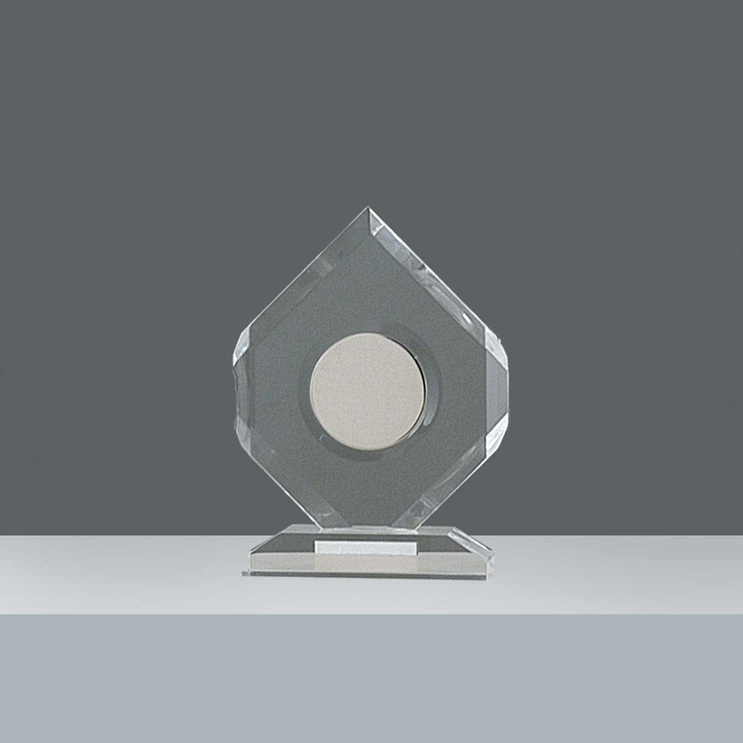 ACRILICO HEXAGONAL CON MEDALLON 25.5x19cm