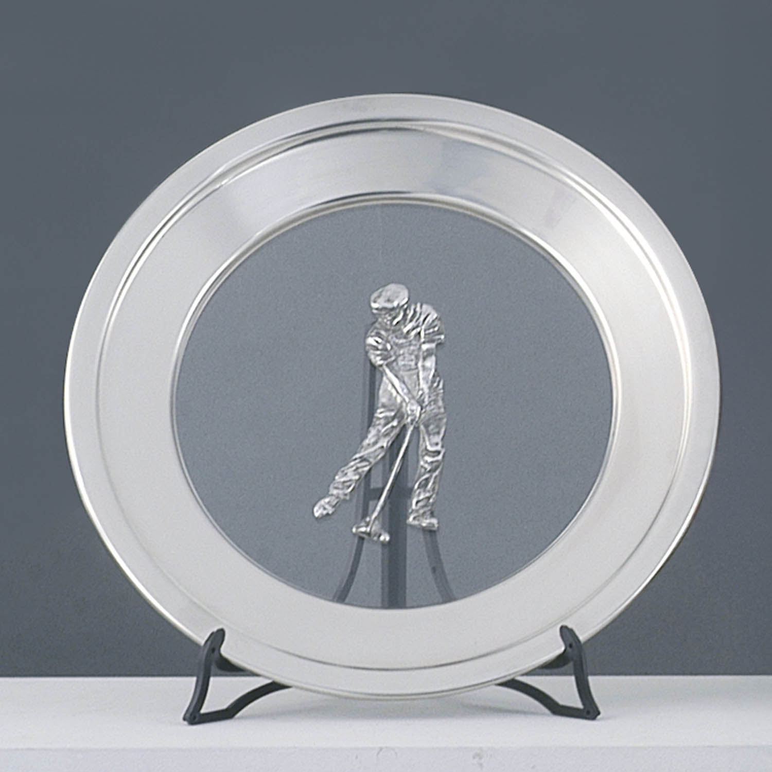 PLATO CON VIDRIO APLIQUE GOLF 35cm