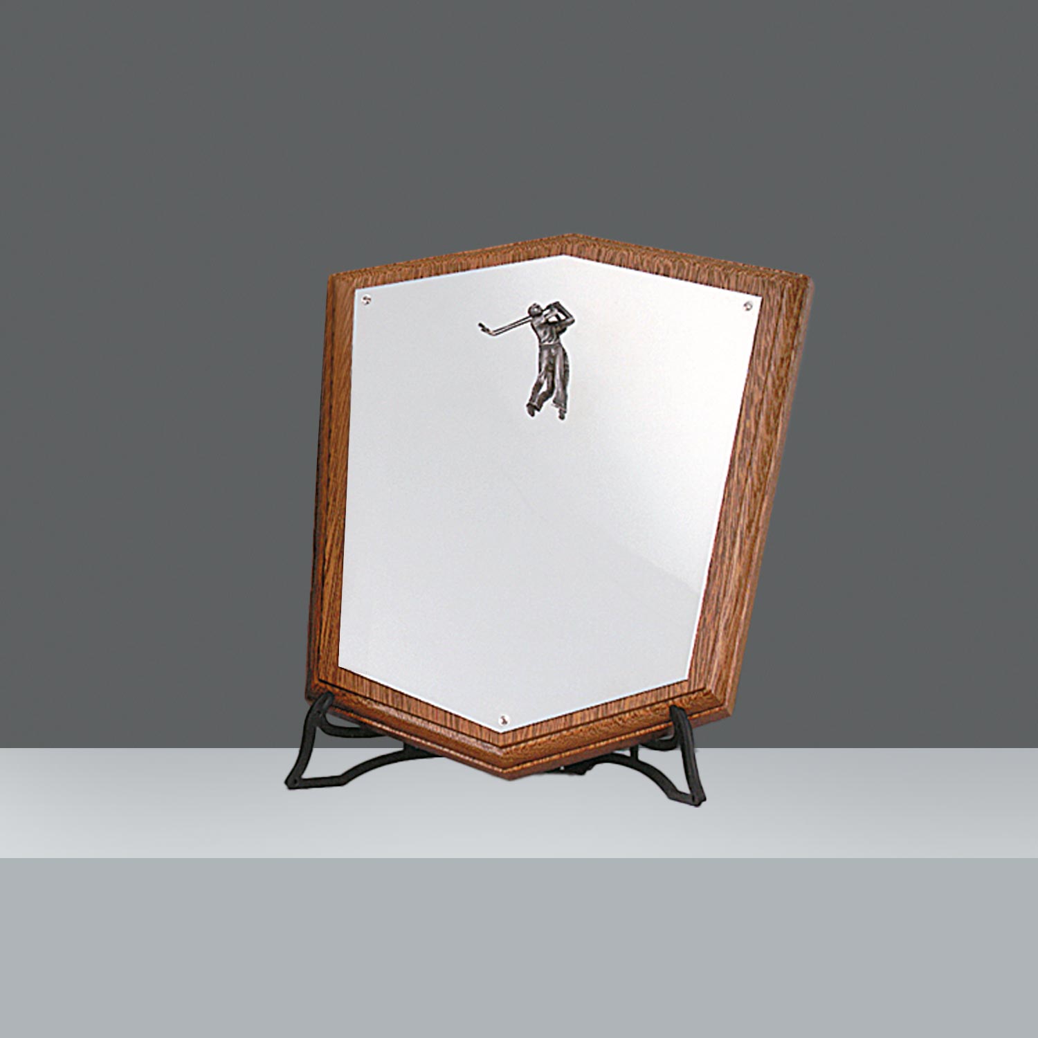 PLAQUETA MAD.C/APLIQUE GOLFISTA  h. 30 cm