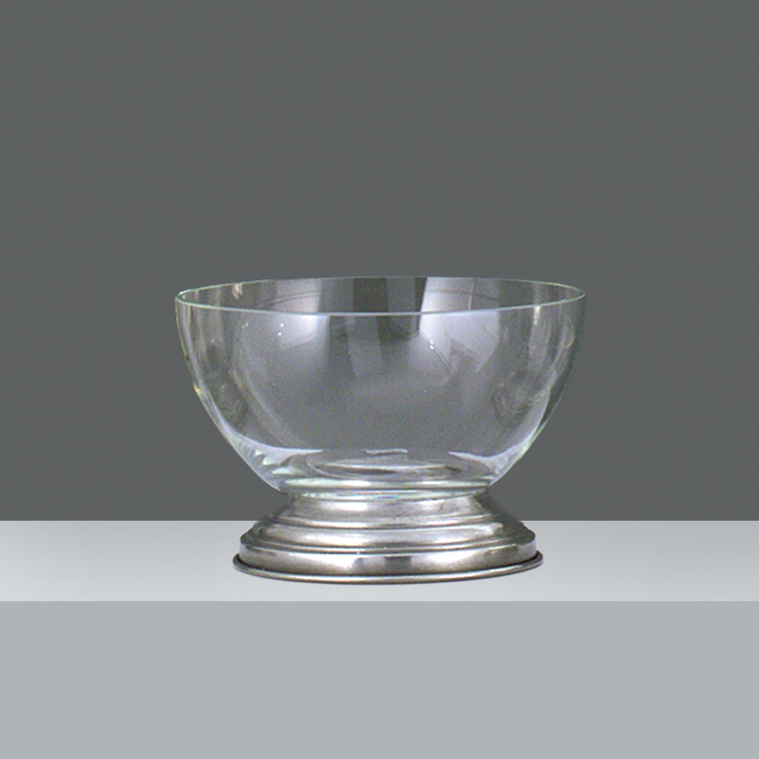 ENSALADERA 2000 VIDRIO C/PIE DE PELTRE  diam. 21 cm