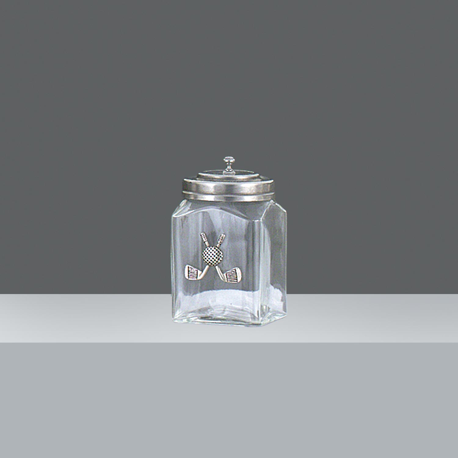 FRASCO CUADRADO C/TAPA PELTRE 13 cm
