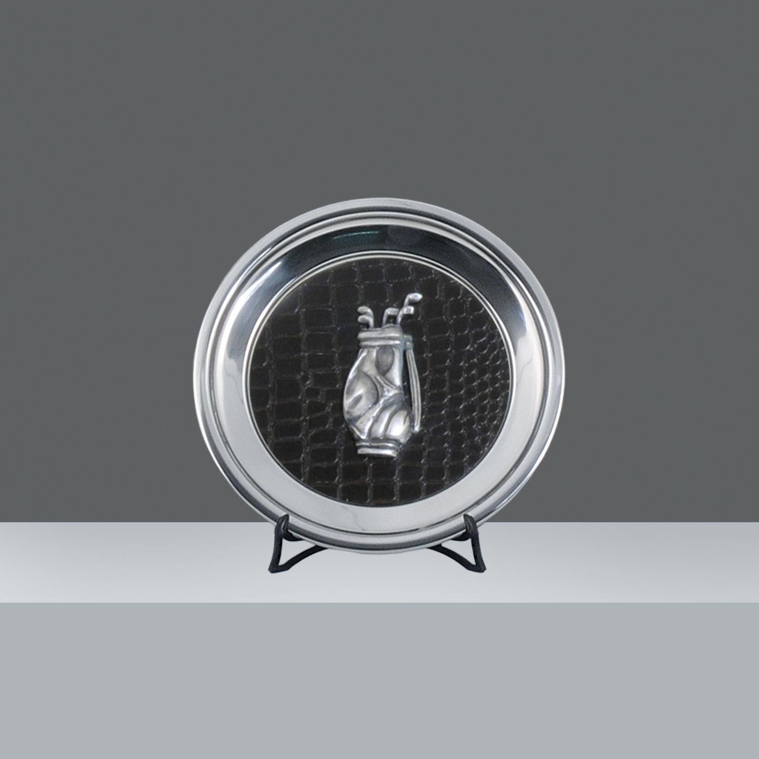 PLATO CON CUERO APLIQUE GOLF 26cm