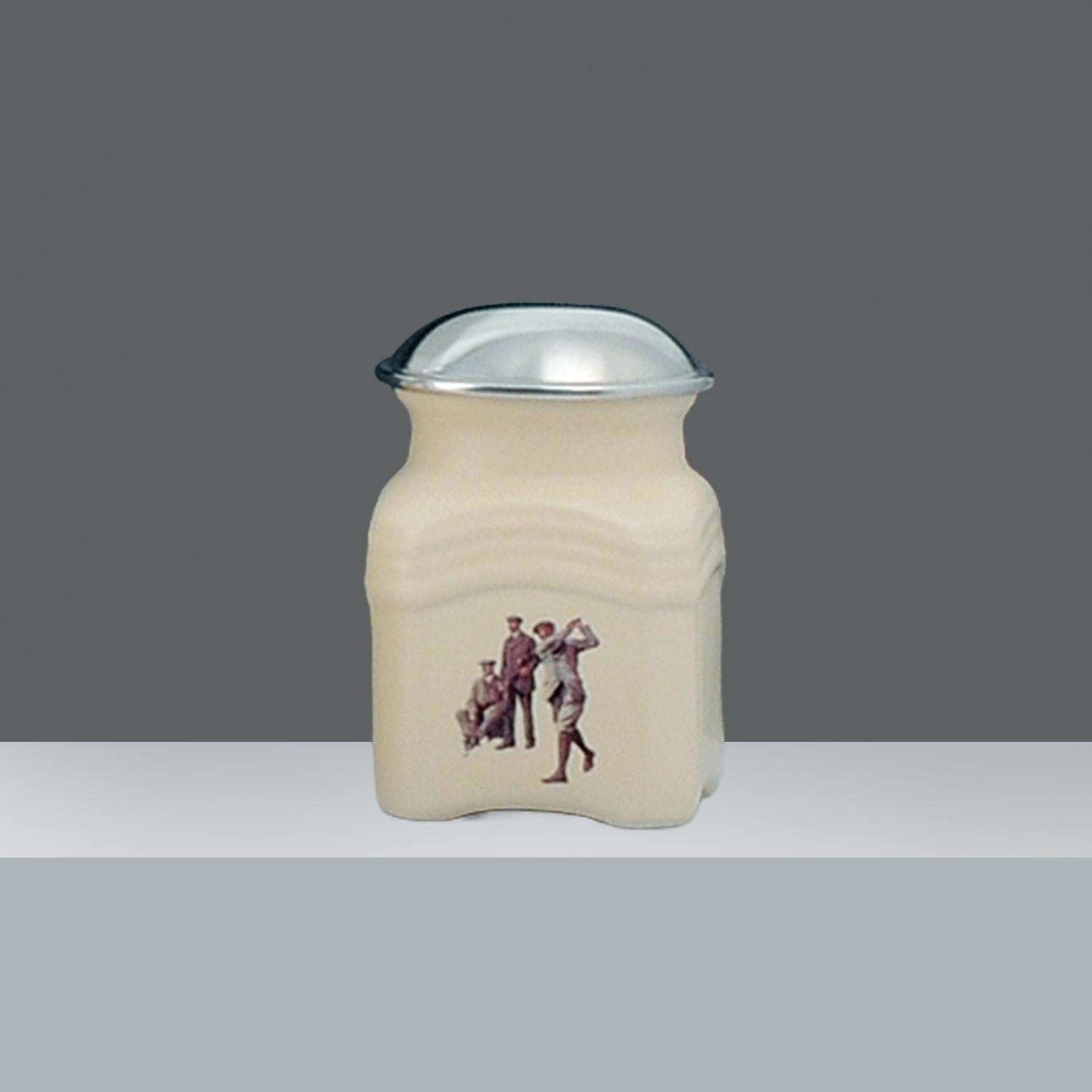 FRASCO CUADRADO CHICO CERAMICA JUGADORES ANTIGUOS