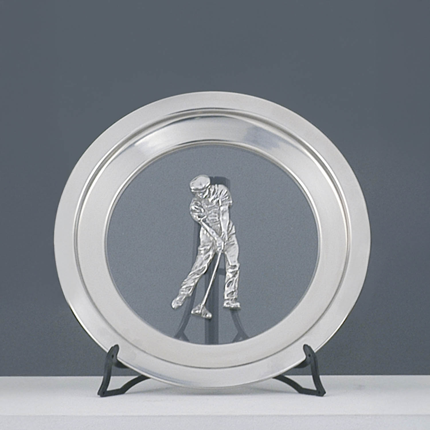 PLATO CON VIDRIO APLIQUE GOLF 30cm