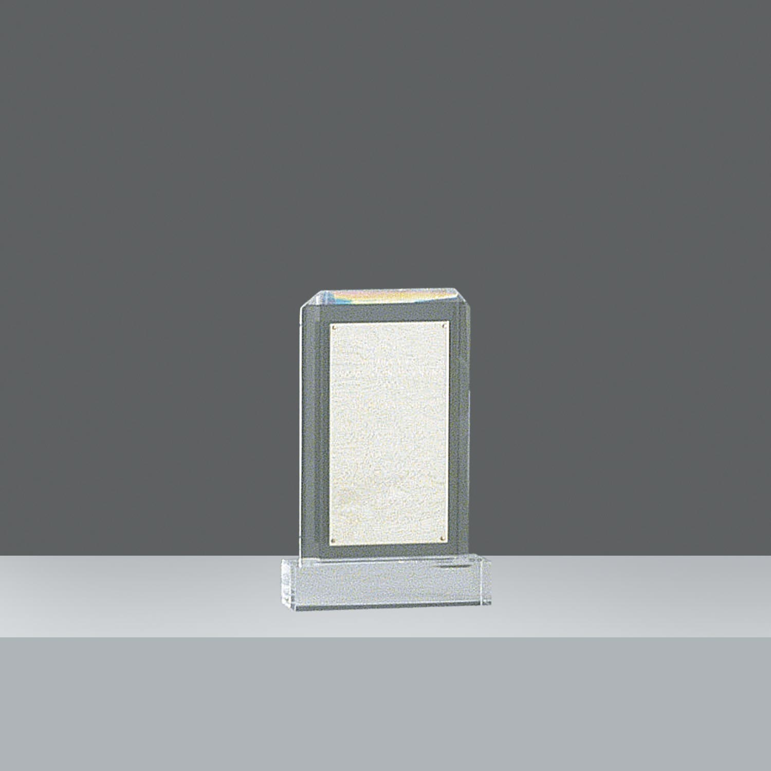 ACRILICO RECTANGULAR Nro. 1 con placa  de metal  22 x 14 cm