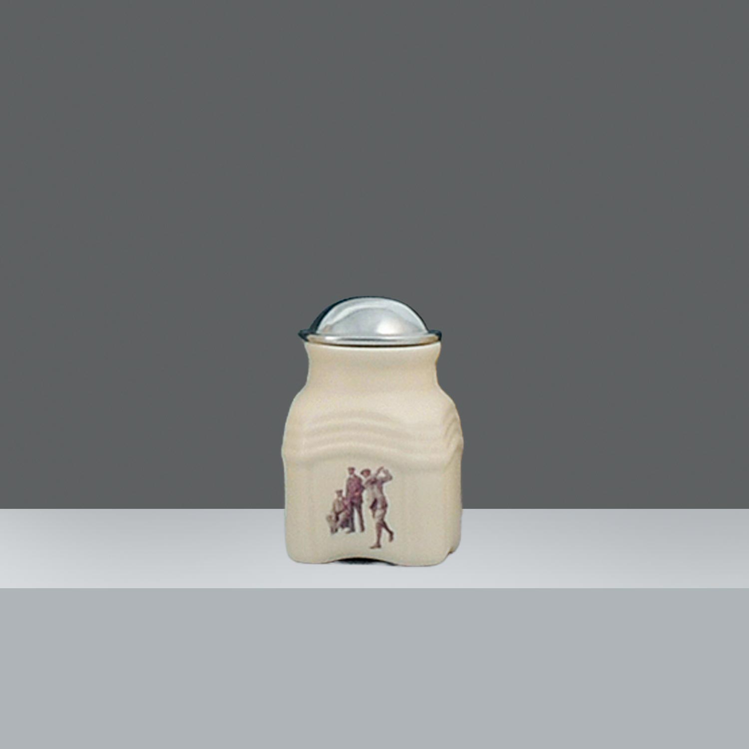 FRASCO CUADRADO CHICO CERAMICA JUGADORES ANTIGUOS