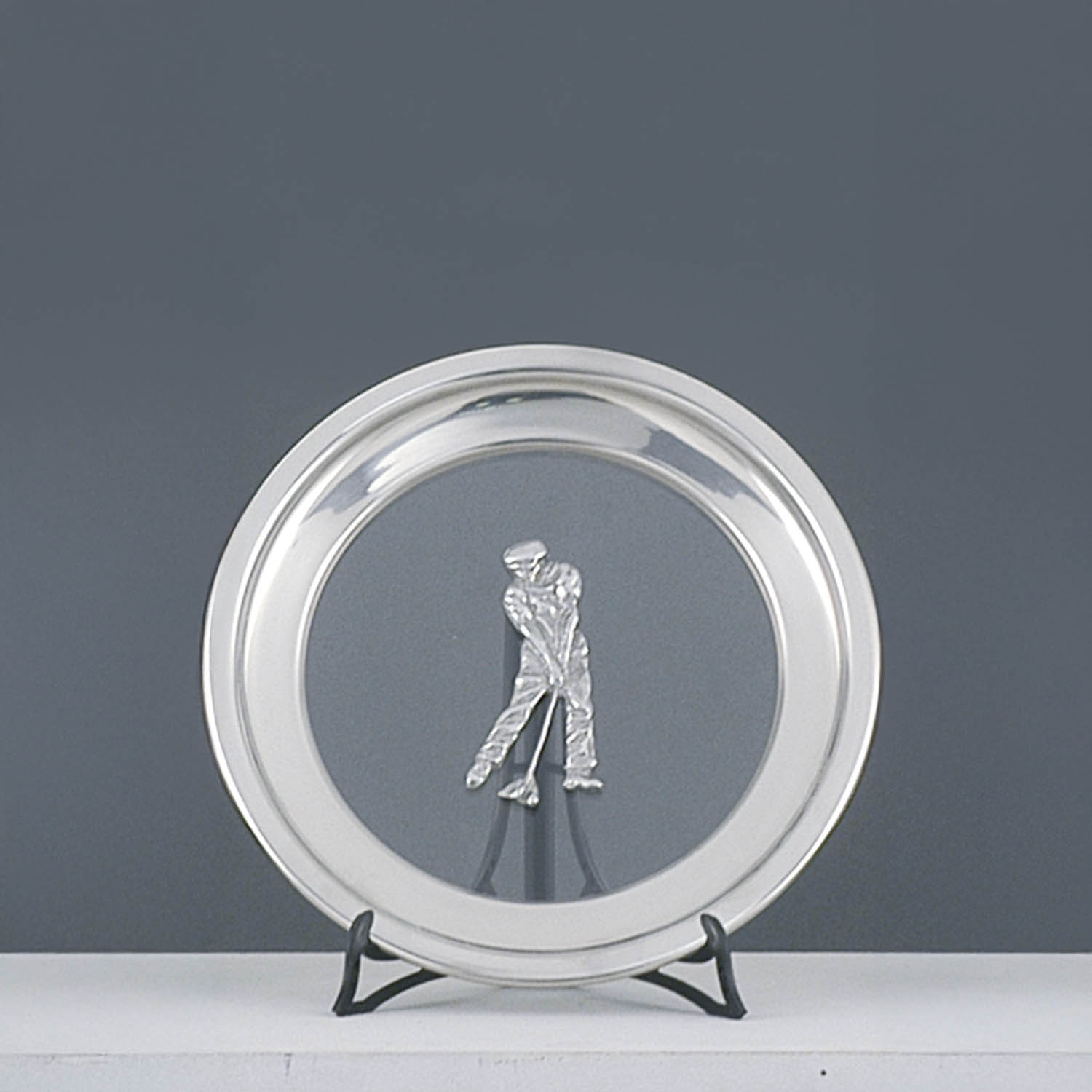 PLATO CON VIDRIO APLIQUE GOLF 26cm