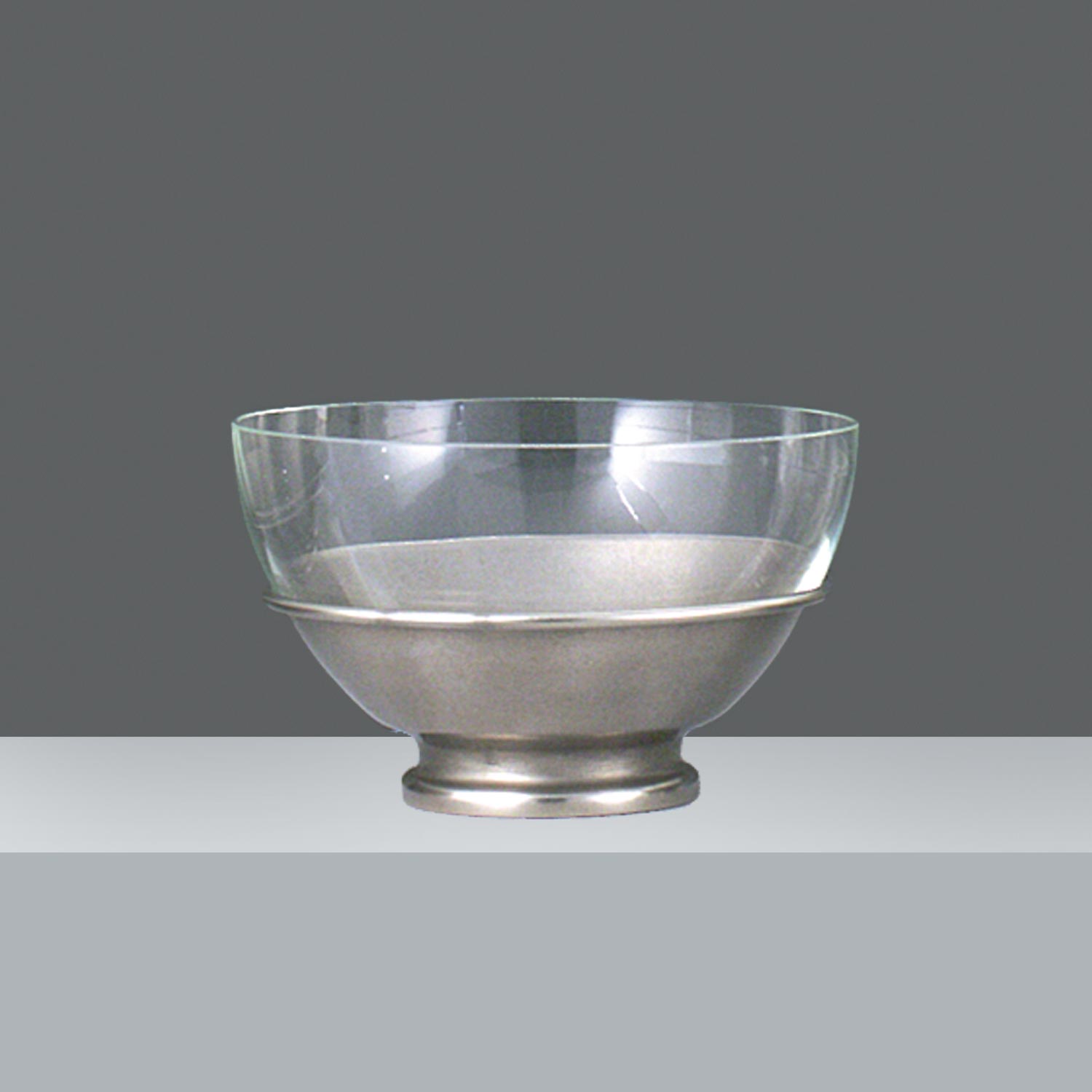 CENTRO C/PIE METALICO  h.13 ø 21cm - OLD SILVER