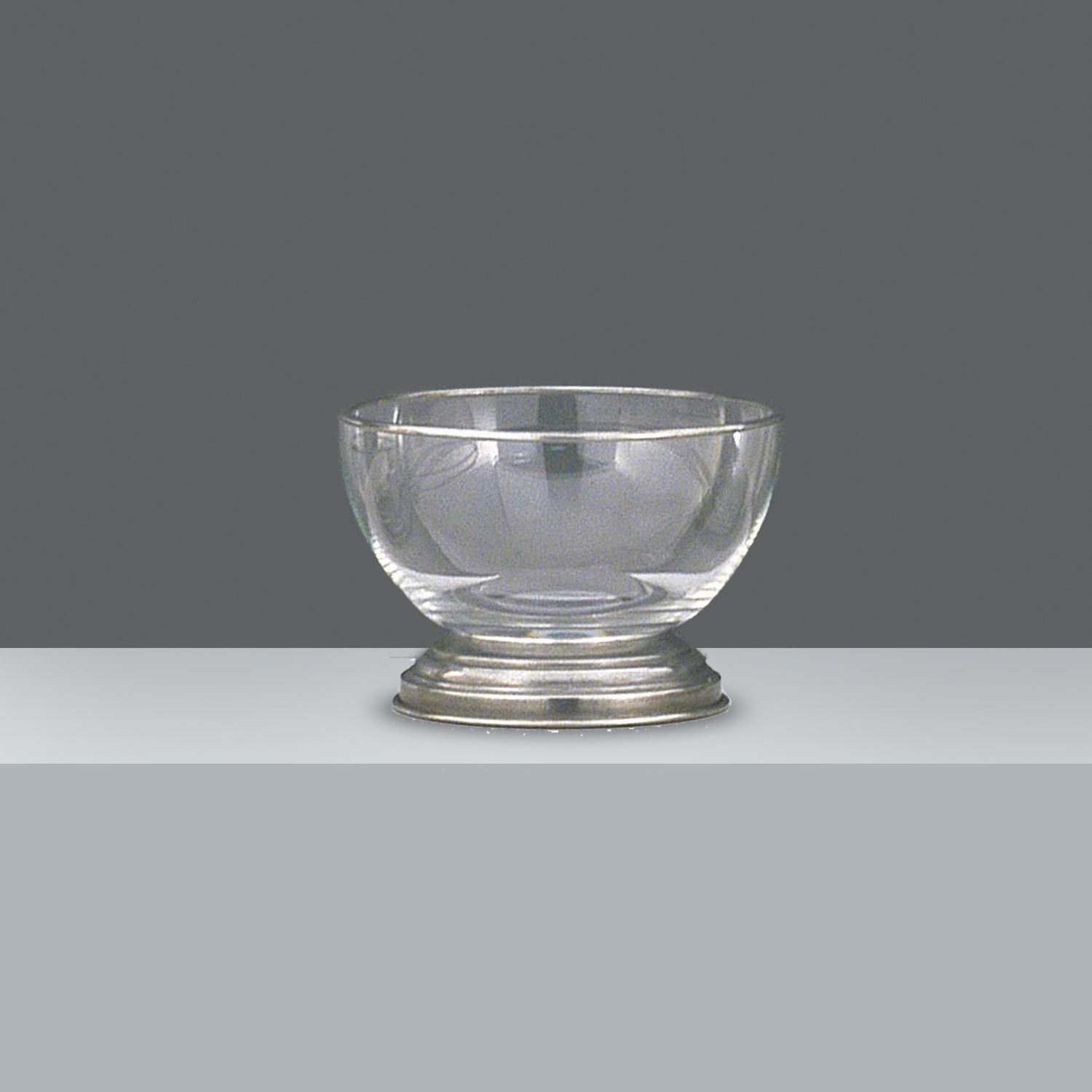 ENSALADERA 2000 VIDRIO C/PIE DE PELTRE CON ARO diam. 21cm