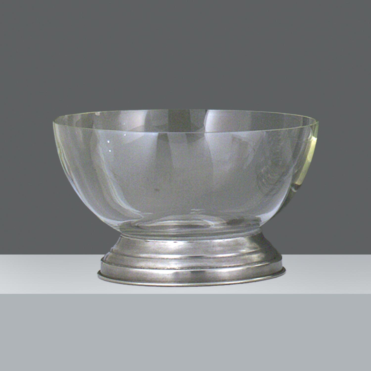 ENSALADERA 2000 VIDRIO C/PIE DE PELTRE  diam. 28 cm