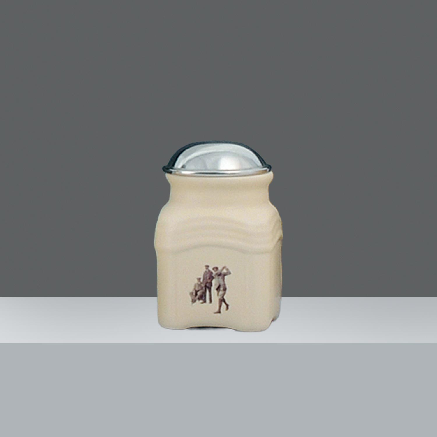 FRASCO CUADRADO CHICO CERAMICA JUGADORES ANTIGUOS