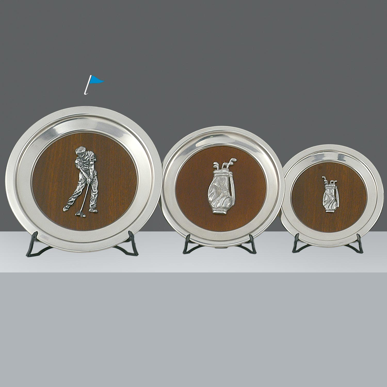 PLATO CON MADERA APLIQUE GOLF Diam.30cm