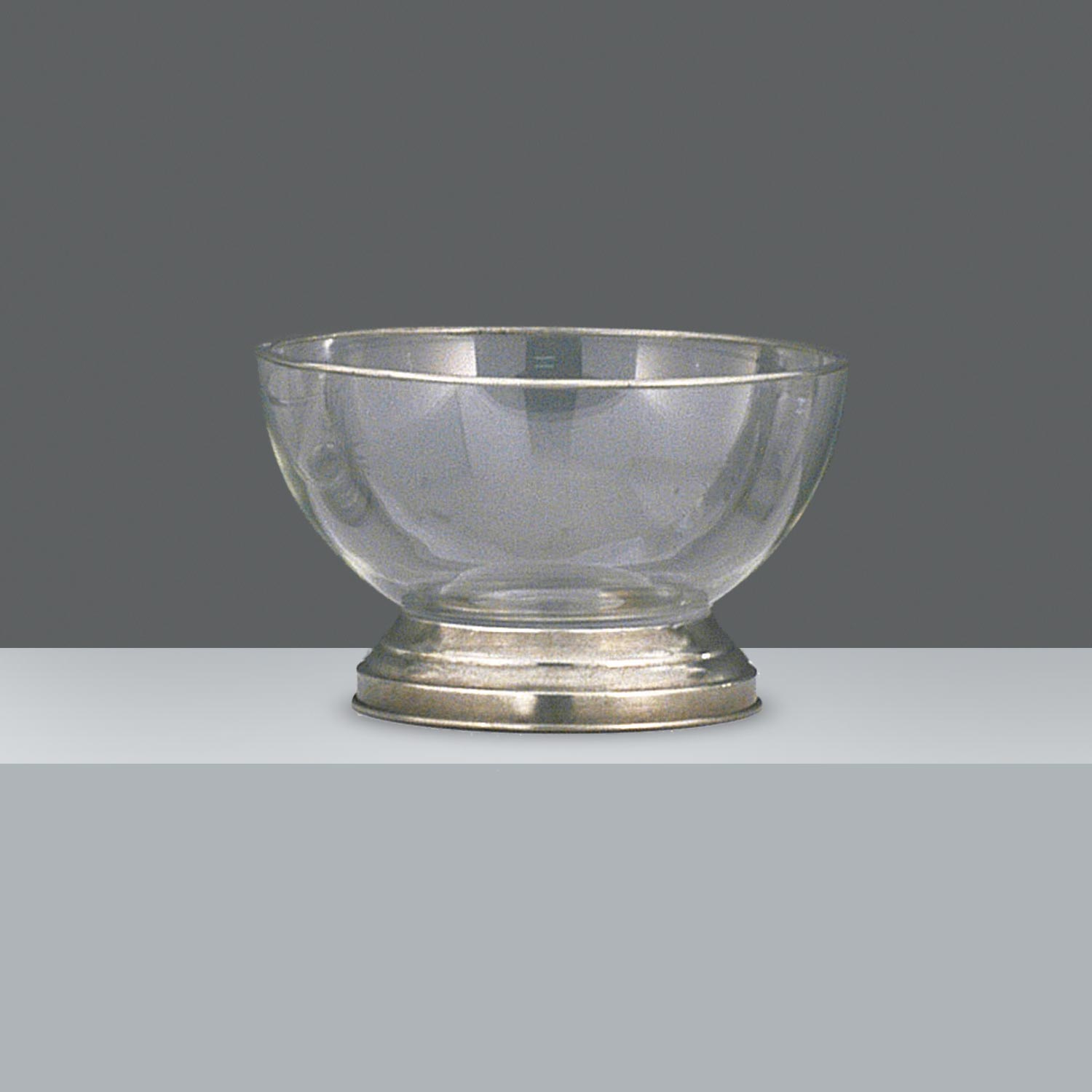 ENSALADERA 2000 VIDRIO C/PIE DE PELTRE CON ARO diam. 28cm