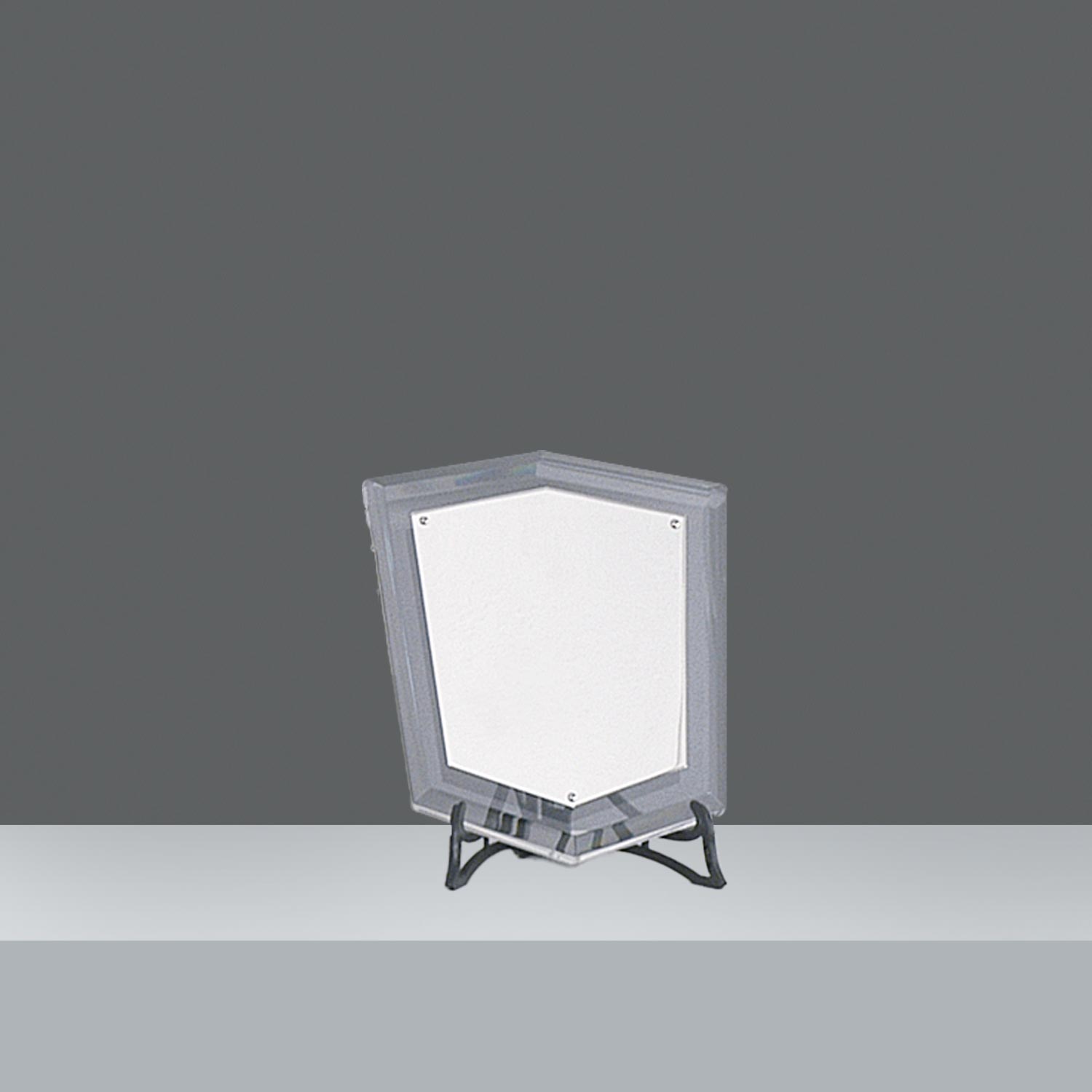 ACRILICO ESPECIAL CON PLACA METAL PLATEADO  h. 20 cm