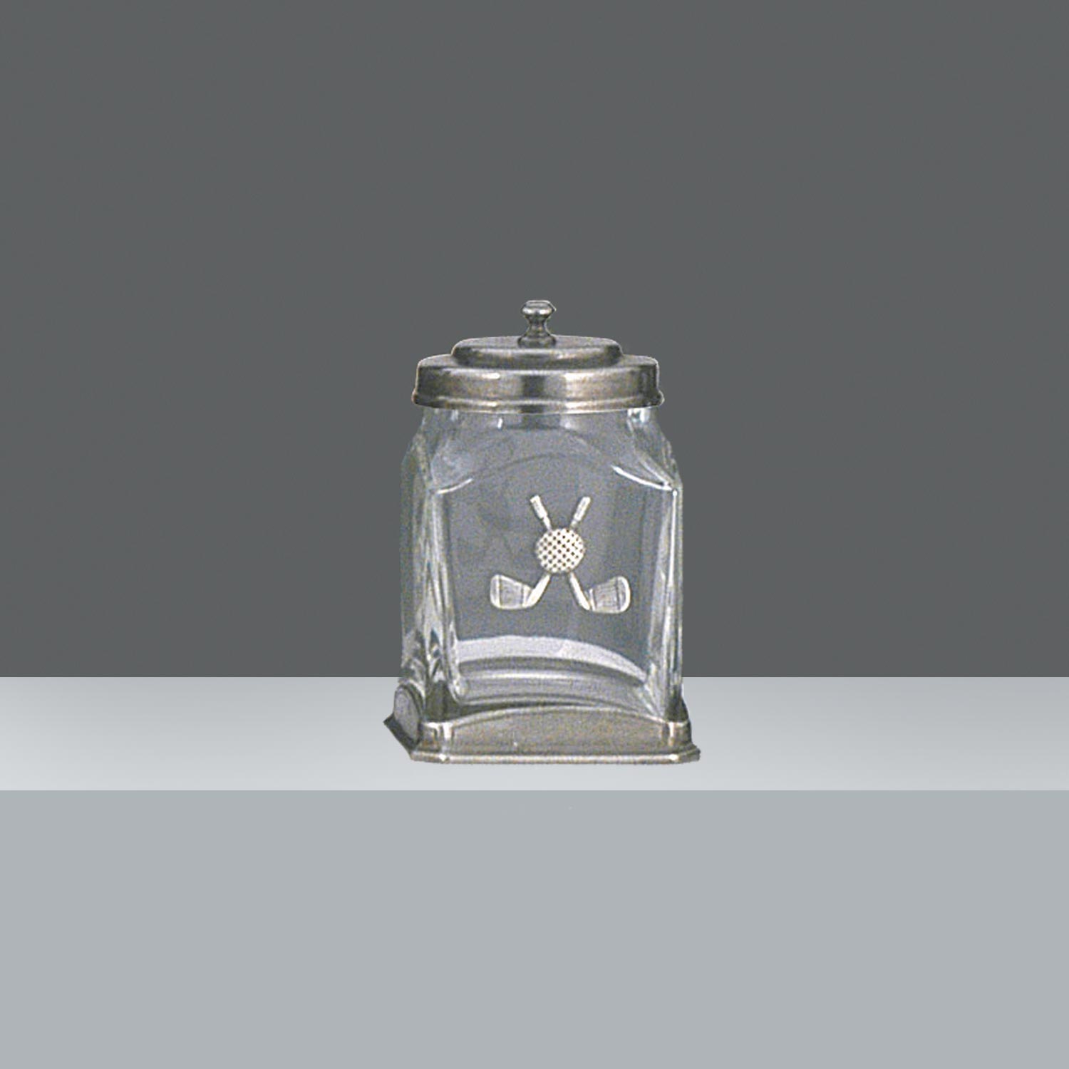 FRASCO CUADRADO C/TAPA PELTRE 15 CM