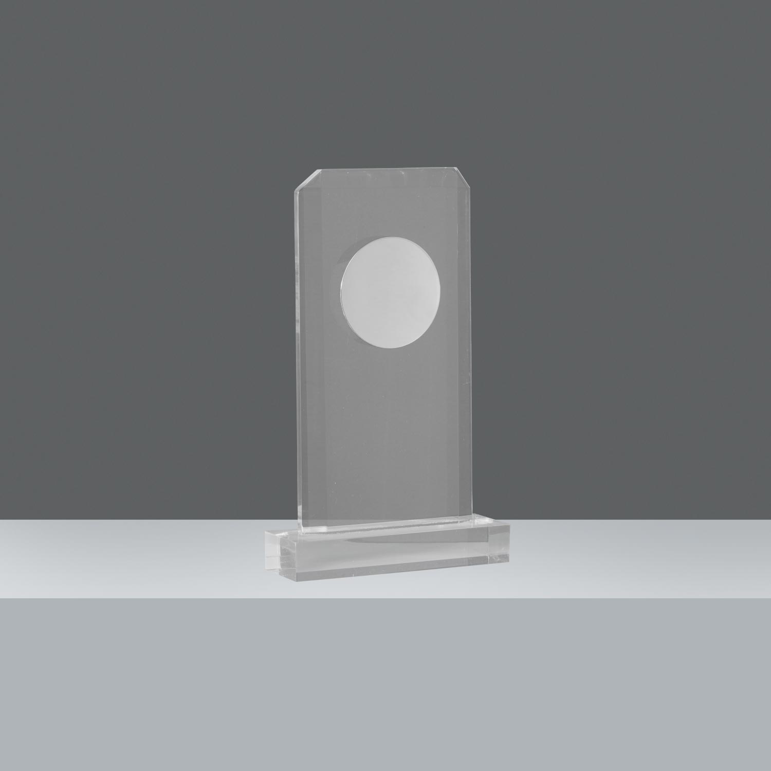 TROFEO ACRÍLICO N°2 25x15 cm CON MEDALLÓN LISO