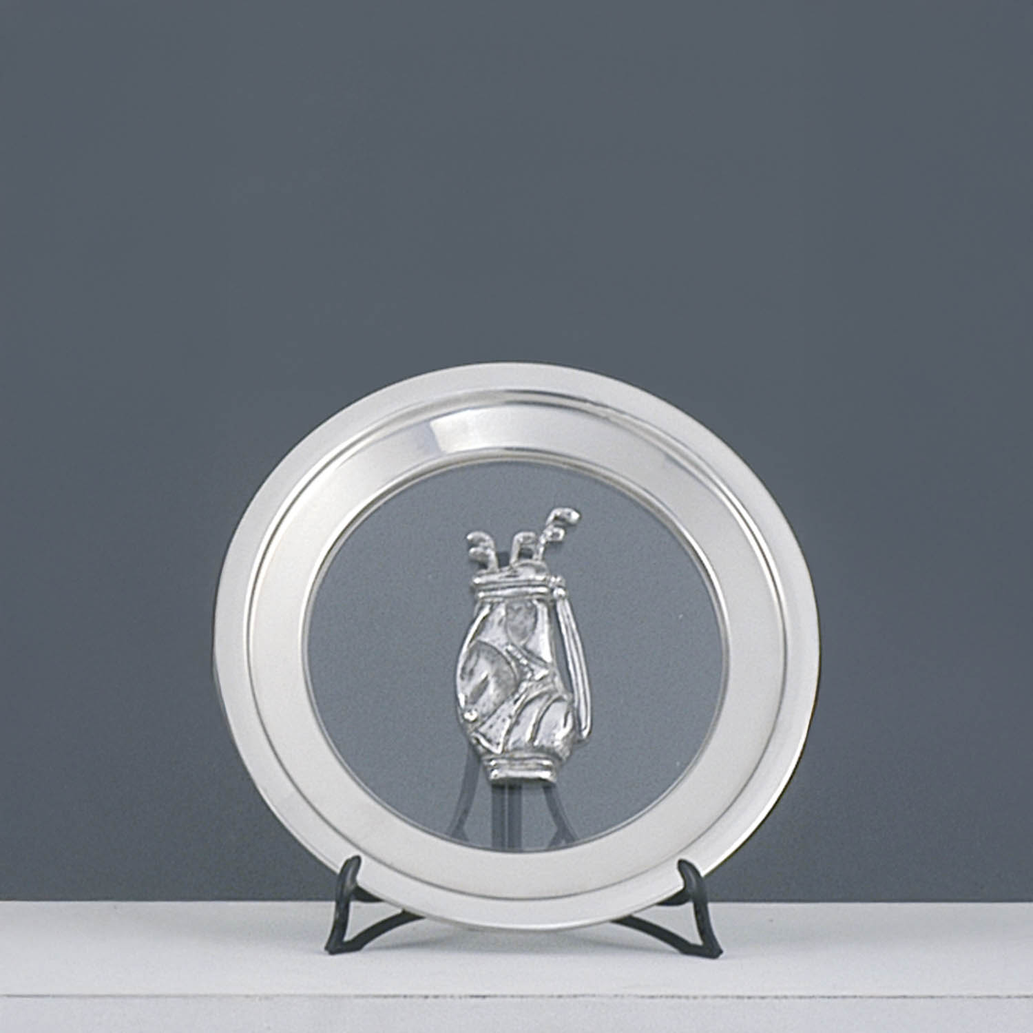 PLATO CON VIDRIO APLIQUE GOLF 24cm