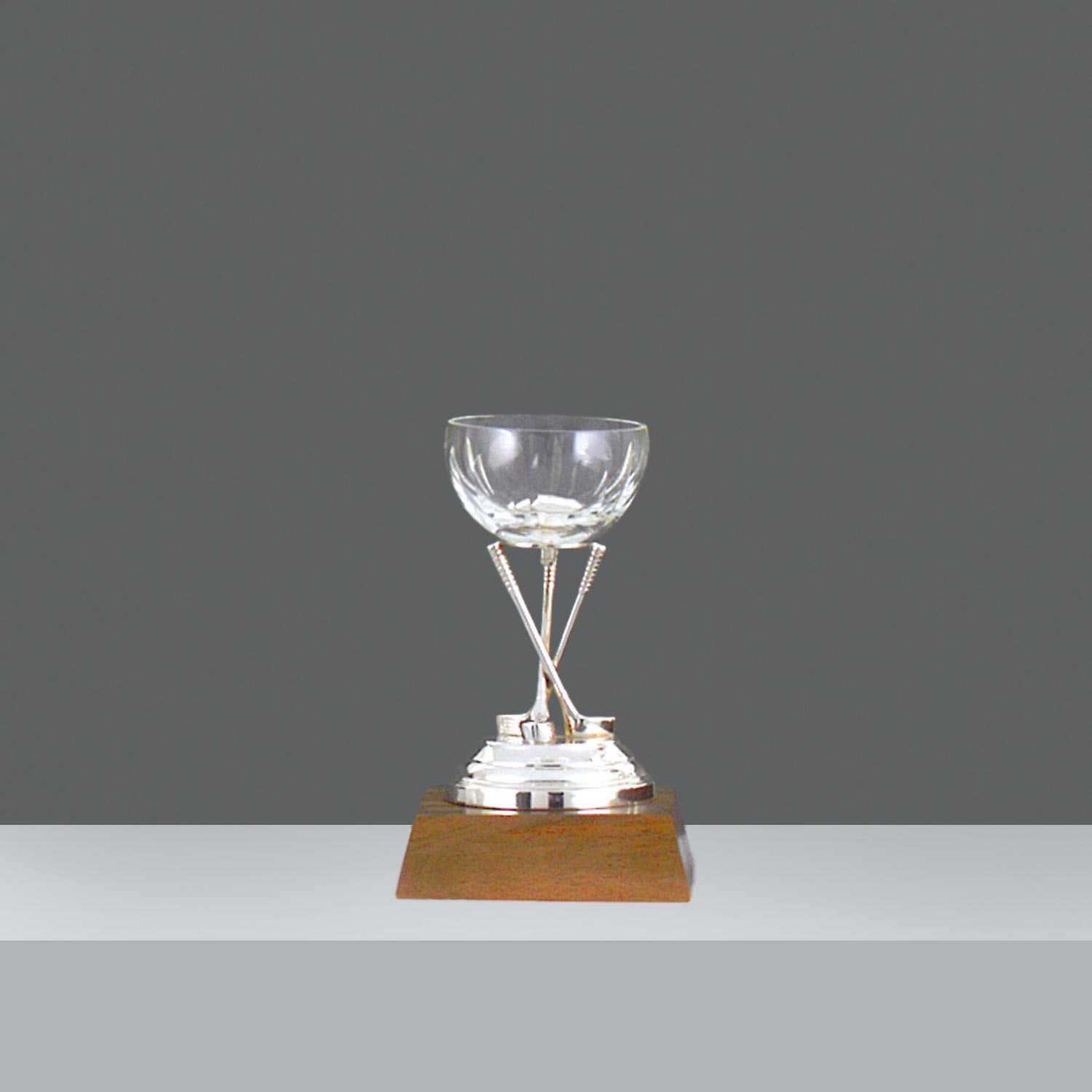 COPA TRES PALOS GOLF Nº1 CRISTAL h. 19 cm.