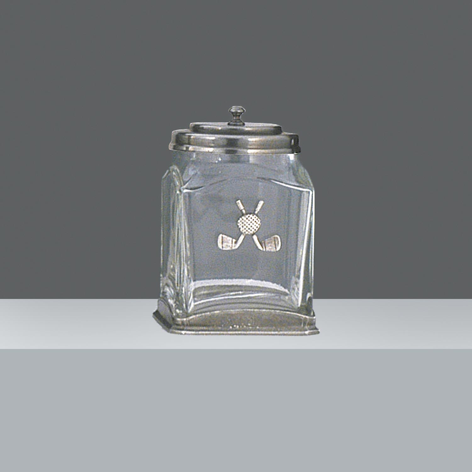 FRASCO CUADRADO C/TAPA PELTRE 17 CM