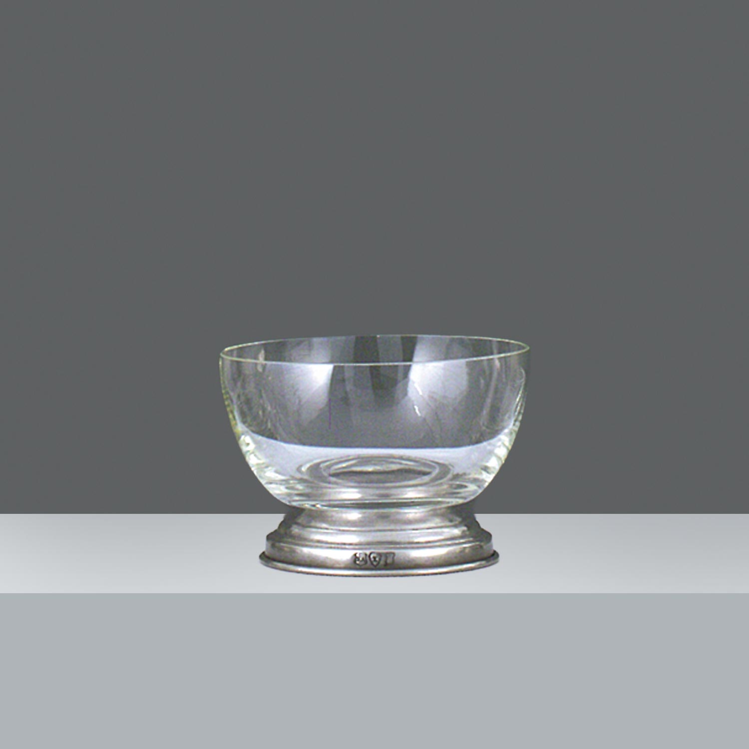 ENSALADERA 2000 VIDRIO C/PIE DE PELTRE  diam. 16 cm