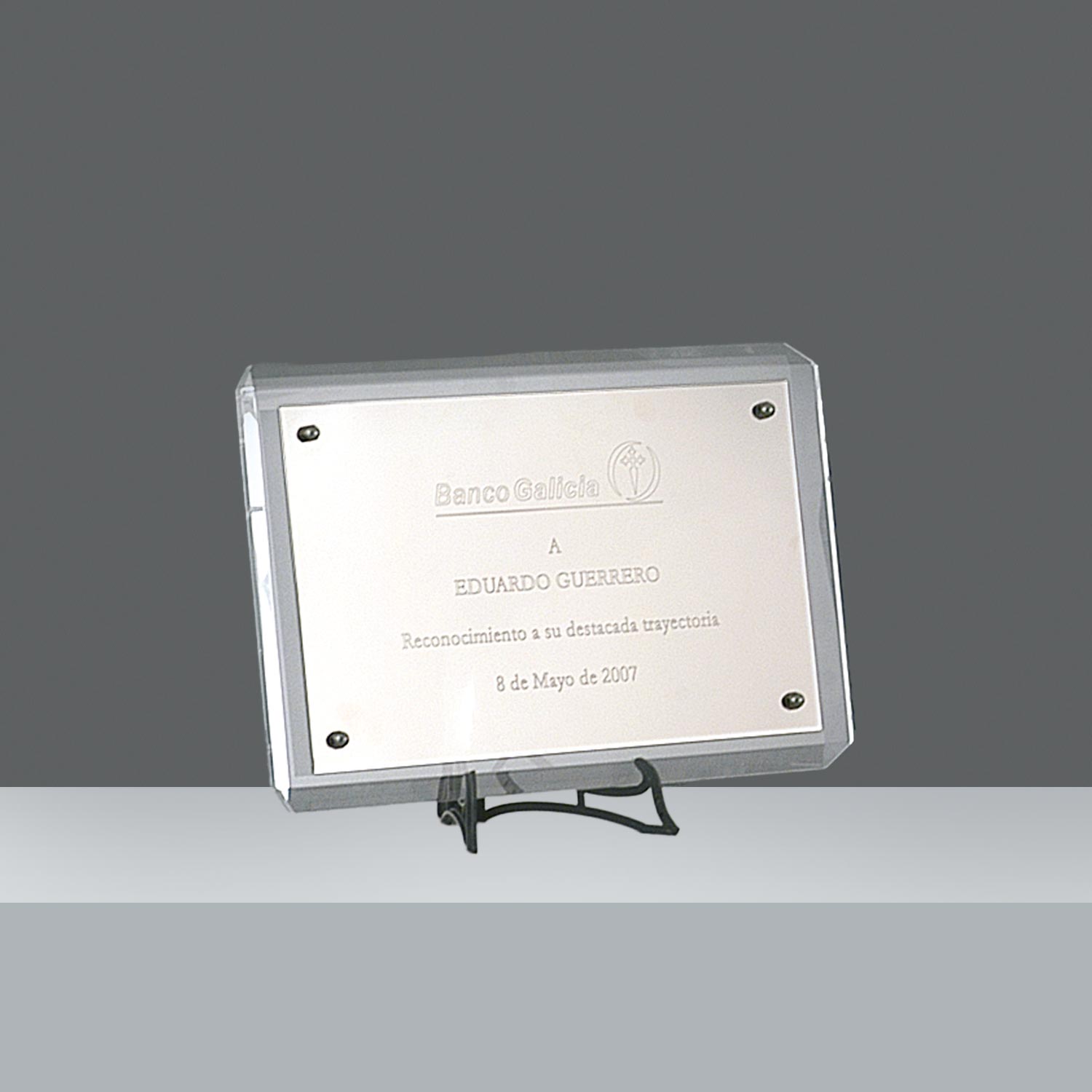ACRILICO ESPECIAL RECTANGULAR con placa de 22 x 33 cm