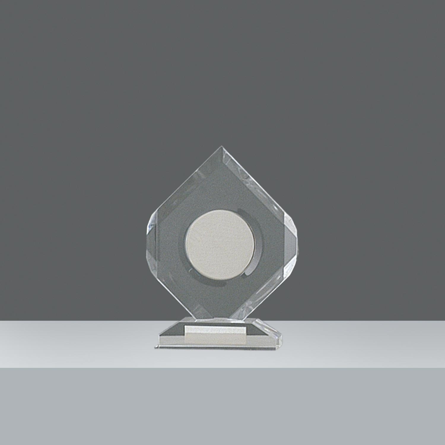 ACRILICO HEXAGONAL CON MEDALLON 23.5x17.5cm