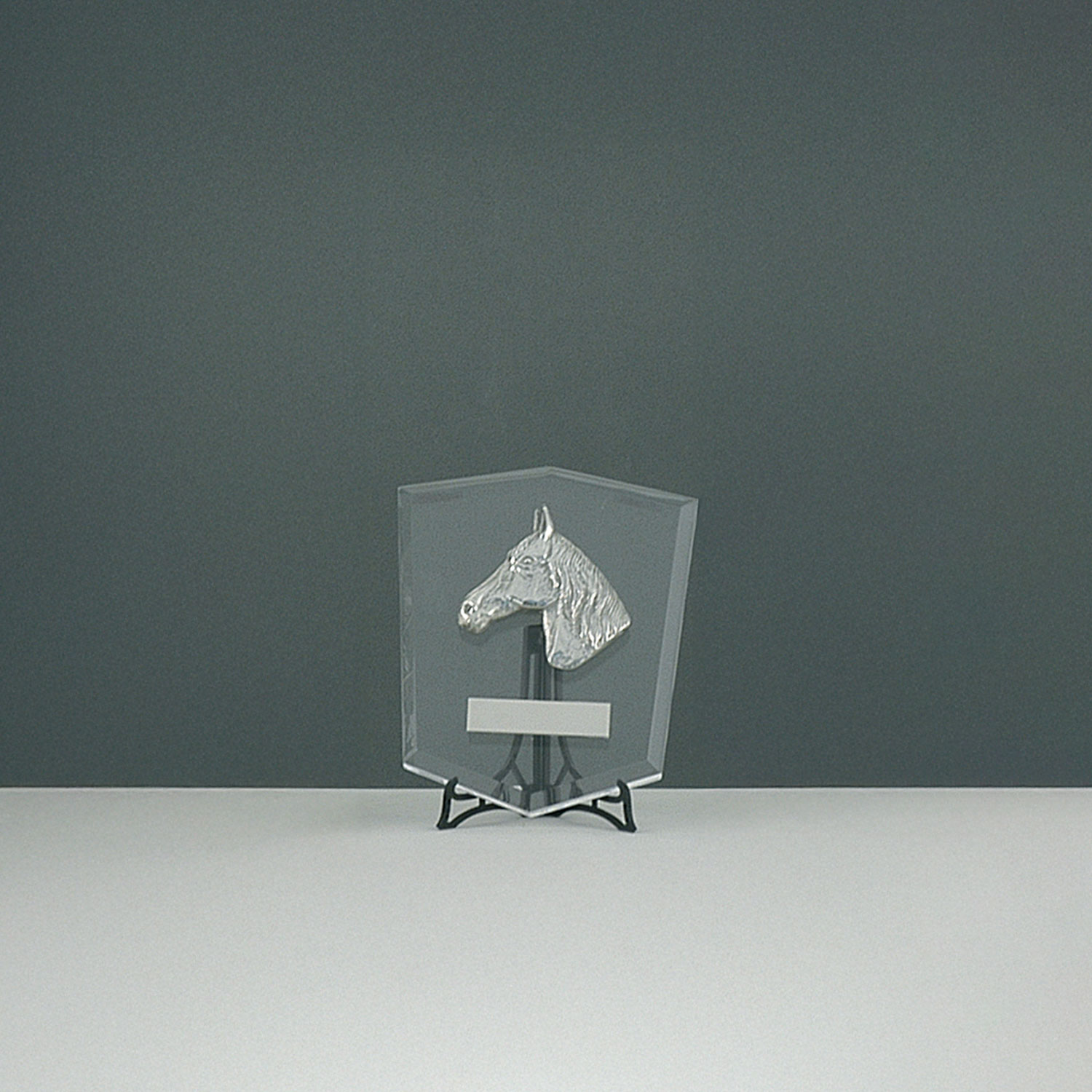 ACRILICO CON APLIQUE PELTRE  h. 20 cm