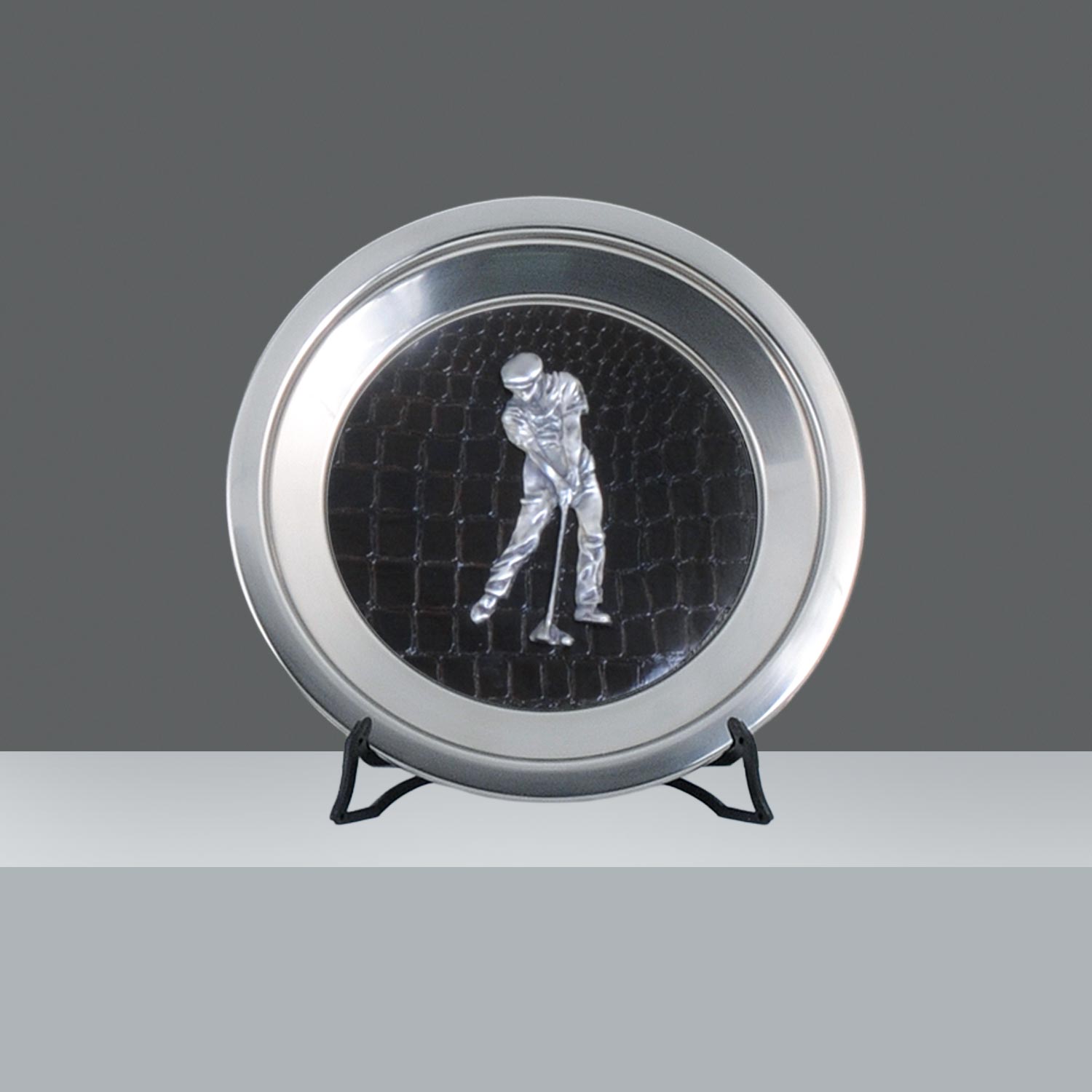 PLATO CON CUERO APLIQUE GOLF 30cm