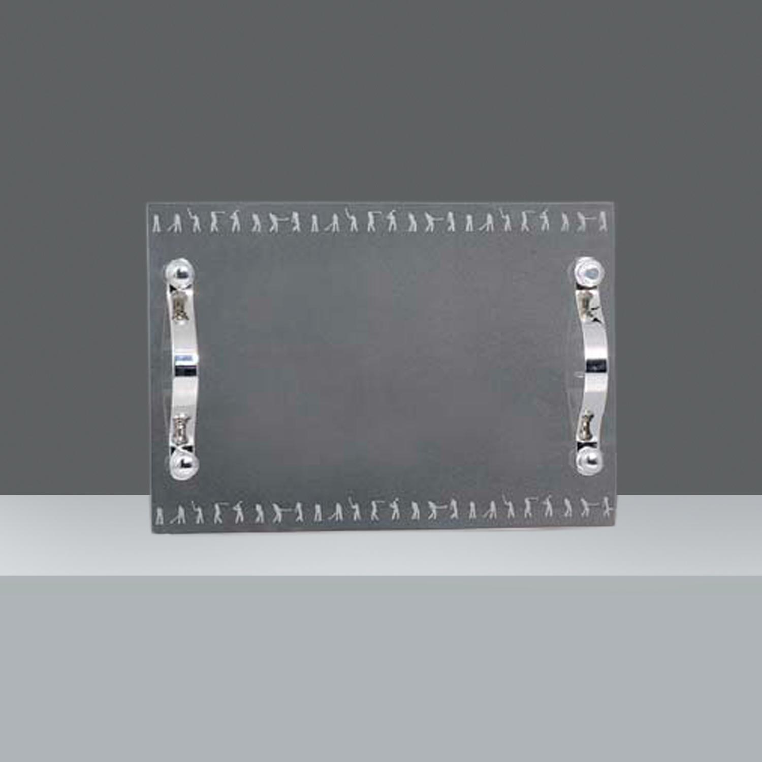 BANDEJA RECT VIDRIO 37x26 ASA METAL