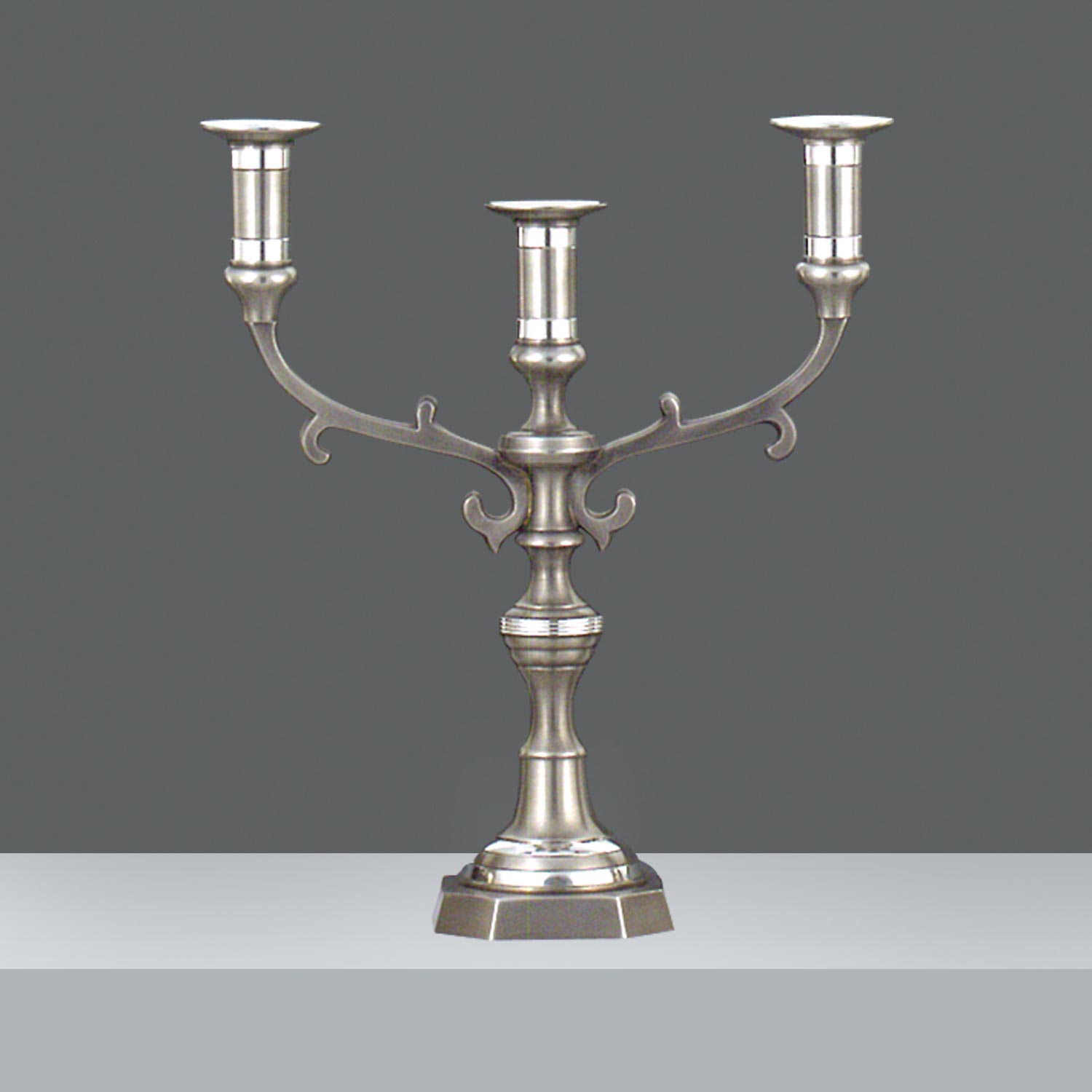 CANDELABRO P/3 VELAS PELTRE h.31.7cm